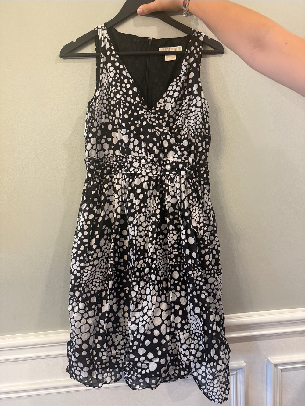 MICHAEL Michael Kors Black and White Polka Dot Midi Dress